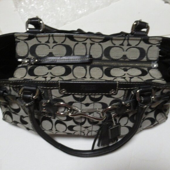 COACH Hampton black signature carryall satchel braided - Picture 11 of 14